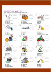 English Worksheet: Whose tools are they?
