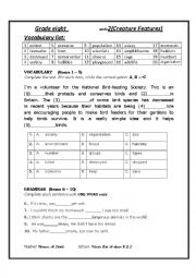 English Worksheet: Vocabulary & Grammar