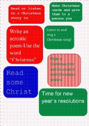 English Worksheet: Advent calendar tasks 1