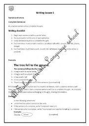 writing lesson 1