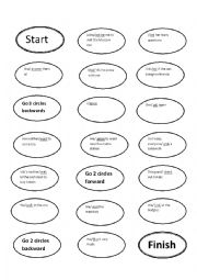 English Worksheet: Past simple game, regular verbs 
