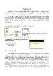 English Worksheet: Credit cards