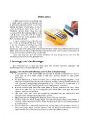 English Worksheet: Debit cards