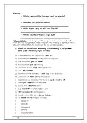 English Worksheet: Phrasal Verbs