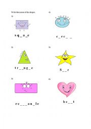 English Worksheet: shapes