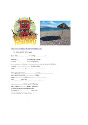 English Worksheet: Summer Holiday Lyrics and questions. Scene included youtube