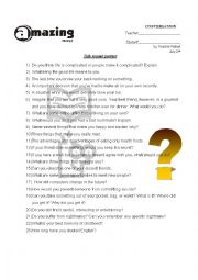 English Worksheet: Talk to your partner