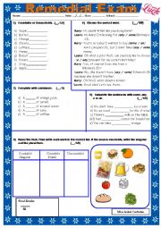 English Worksheet: test on countable and uncountable nouns