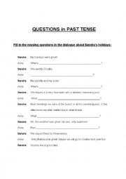 English Worksheet: QUESTIONS - in PAST TENSE