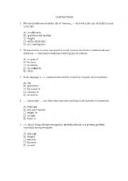 Conjunctions Multiple Choice Test