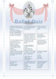 English Worksheet: Ballet Quiz
