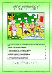 English Worksheet: Family - Present Continuous Tense