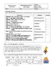 English Worksheet: 7th form full term test 