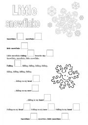 English Worksheet: Little Snowflake - song