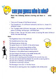 English Worksheet: Can you guess who is who