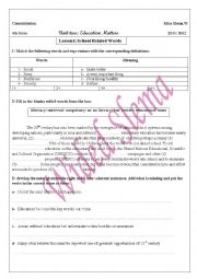 English Worksheet: consolidation 4th form