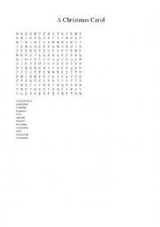 English Worksheet: A Christmas Carol Wordsearch