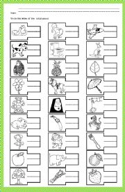 English Worksheet: Initial Sound Phonics A to Z