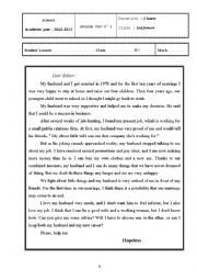 English Worksheet: Test for 1st year Bac In Moroccan High Schools