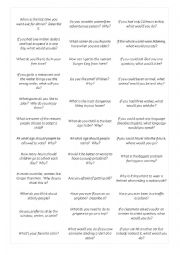 English Worksheet: General questions (speaking cards)