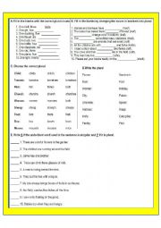 English Worksheet: Singular and Plural