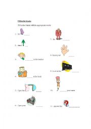 English Worksheet: classroom instructions