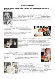 English Worksheet: PRINCESS DIANA