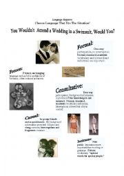 English Worksheet: Language Registers