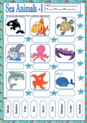 SEA ANIMALS 1 - MATCHING