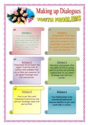 English Worksheet: Making up Dialogues: Youth Problems