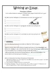 English Worksheet: Planning and Writing an Essay- from start to finish