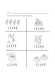 English Worksheet: Count the ornaments.