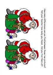 English Worksheet: 10 differences between santas