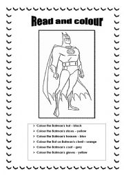 English Worksheet: Colour Batman