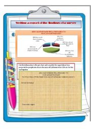 English Worksheet: writing a report on the findings of a survey