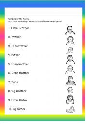 English Worksheet: Members of the Family ws