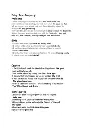 English Worksheet: Fairy Tale Quiz Game