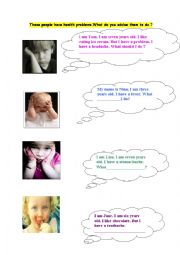 English Worksheet: healt problems (should)