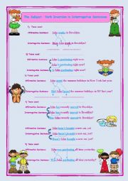 English Worksheet: subject verb inversion