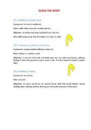 English Worksheet: GUESS SPORT