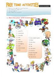 English Worksheet: Free time activities