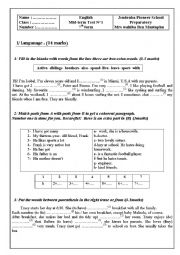 English Worksheet: English mid- term test N=1