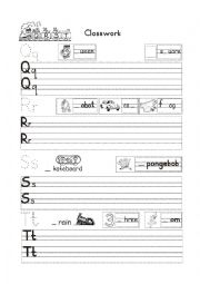  Writing letters q,r,s,t