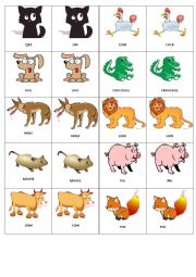 English Worksheet: Animal Memory game 1