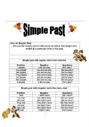 English Worksheet: Simple Past