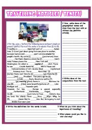 English Worksheet: TRAVELLING