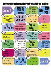 English Worksheet: saying numbers, ordinal numbers,  date, numbers, dates, cardinal numbers,number, numbers, game number, telephone number