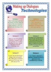 English Worksheet: Making up Dialogues: Technologies
