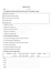 English Worksheet: Be going to