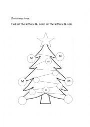 English Worksheet: Christmas Tree 